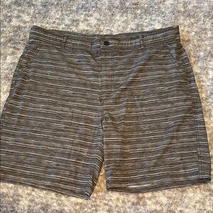 Men's Gray Striped Swim Trunks